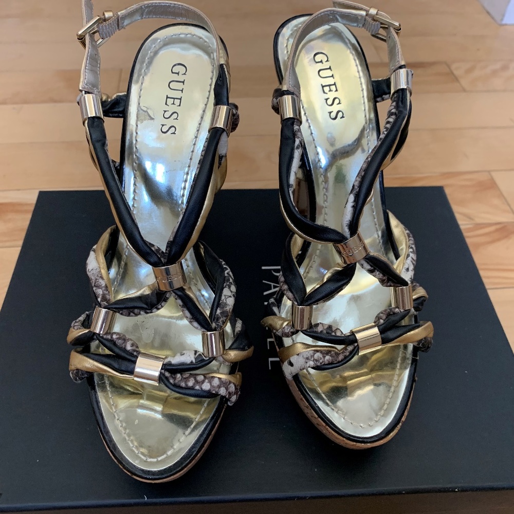 GUESS Women's High Heel Platform Dress Sandals